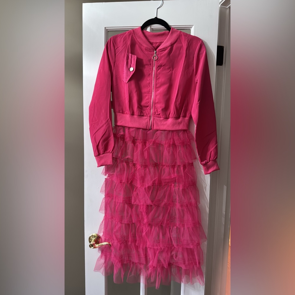 Pink Ruffled Dress with Jacket Size Small. Wore to a Taylor Swift Party.